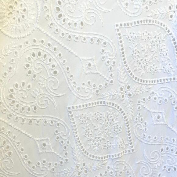 Encantadore Sarong Wrap Skirt Medium Eyelet Embroidered White Coverup Beach Pool - Picture 10 of 16